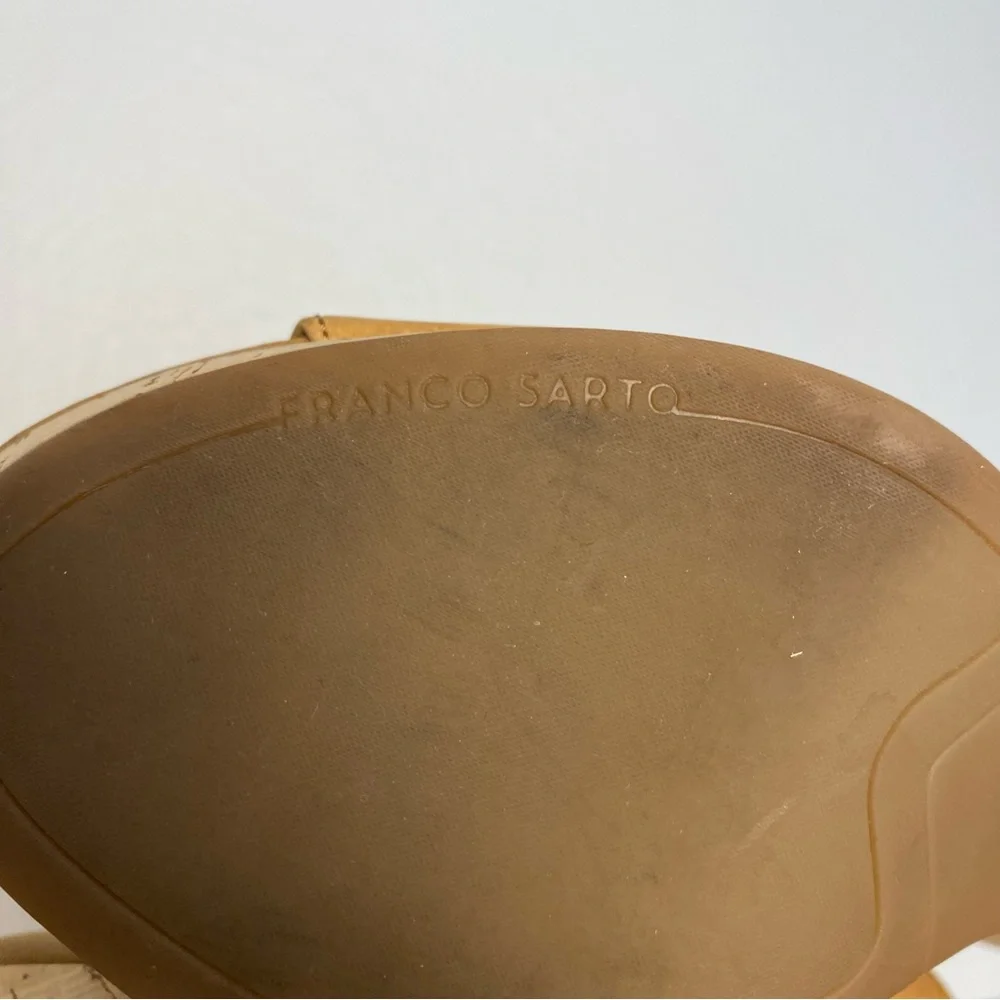 Franco Sarto Gallard Tan Leather Slingback Heels Size 7.5